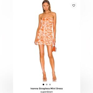 Superdown Ivanna Strapless Orange Mini Dress